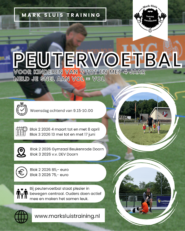 Peutervoetbal in Doorn – door Mark Sluis Training